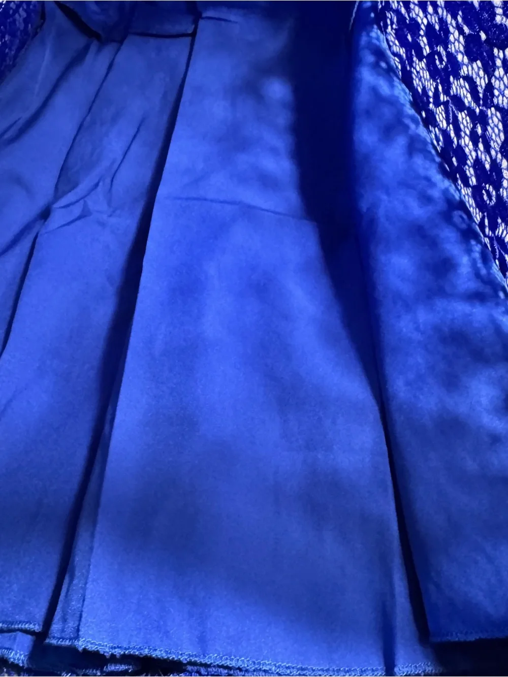 Saeaby Girls 6/7 Royal Blue Floral Lace Bow Party Dress NWT